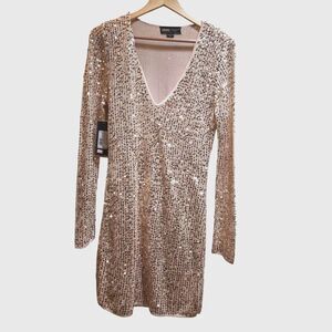 NWT Marciano by Guess GATSBY Motion Picture Sequin Women's Dress Formal   L